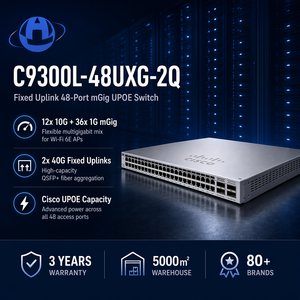 Oferta Especial: Switch Empresarial Network Essentials C9300L-48UXG-2Q <span class=keywords><strong>de</strong></span> 48 Puertos UPOE, 12x10G Multigigabit, 2x40G Uplink Fijo - Product Image 1