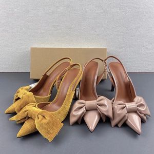 <b>Big</b> <b>Bow</b> Point Toe Tacones Slingback Elegant Pumps Shoes Cute Heels for Women - Product Image 2