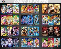 Affiche animée 3D lenticulaire japonaise avec cadre, effet de mouvement, en PET, faible MOQ, vente en gros