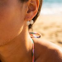 Bijoux personnalisés plaqués or 18 carats, boucles d'oreilles ovales en zircon avec halo floral, crochet français, cadeaux vintage pierres de naissance pour femmes, vente en gros OEM ODM