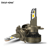 TECH-KING Phares de voiture LED haute performance et haute puissance 112W Éclairage automobile H4 Double lampe avec ventilateur haute vitesse Ampoule de phare LED