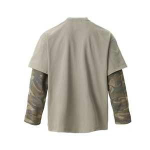 Camiseta de <span class=keywords><strong>Manga</strong></span> <span class=keywords><strong>Larga</strong></span> para <span class=keywords><strong>Hombre</strong></span>, Primavera-Verano, Estilo Retro Rock, Marca de Moda, Diseño de Dos Piezas con Graffiti y Camuflaje - Product Image 2