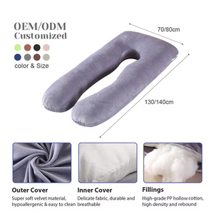 Oreiller de grossesse en forme de U, de haute qualité, confortable, offrant <span class=keywords><strong>un</strong></span> soutien complet du corps, fourni directement par le fabricant, <span class=keywords><strong>avec</strong></span> housse amovible - Product Image 2