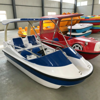 Bateau à pédales classique en fibre de verre à vendre, équipement de divertissement aquatique extérieur, 4-5 passagers, capacité 100-500 kg, 400x150x160 cm