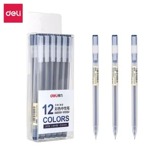 Juego de 12 Bolígrafos Kawaii Azules, Negros y Rojos de 0.5 mm, Bolígrafo de Gel DELI para Diario - Product Image 3