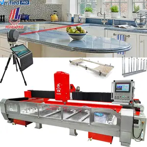 HUALONG stone machinery Automatic 3 axis CNC Router granite quartz marble kitchen Countertop Sink Hole Cutting Polishing Machine