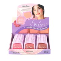 Fard à joues mat compact 3 teintes naturelles violet clair, boîtier carré, poudre à joues estompable en vrac pour distributeurs de beauté mondiaux