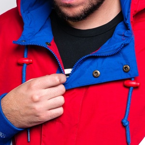 Custom Retro Patchwork Street Zip-Up Anorak Windbreaker Unisex Oversized Hooded Nylon <b>Cycling</b> Jacket Casual <b>Stand</b> Lightweight - Product Image 2