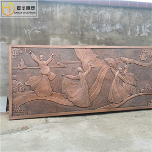 Escultura de bronce fundido en relieve rectangular de Jahua, arte mural tradicional para exposiciones y museos. - Product Image 2