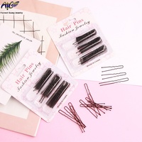 Épingles à cheveux élégantes en métal noir en forme de U, ensemble épingles à cheveux en acétate, outils de coiffure en gros