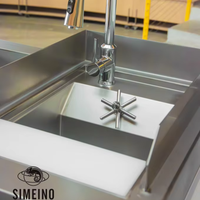 Éviers de cuisine commerciaux multifonctionnels pour restaurants, table de travail en acier inoxydable à deux niveaux avec revêtement autonettoyant