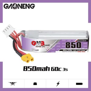 Batería GAONENG GNB FPV 850mah 3S 11.4V 60C XT30 LiPo de Alto Voltaje para Drones y Coches <span class=keywords><strong>RC</strong></span>, Versión Mejorada Compatible - Product Image 2