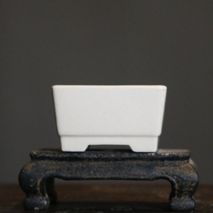 Pot à bonsaï en céramique carré miniature, taille paume, bleu et blanc, design paysager pour plantes d'intérieur - Product Image 4