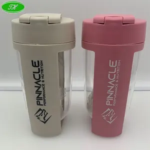 Shaker con logo personalizzato per sport in bottiglia con proteine in polvere e miscelatore