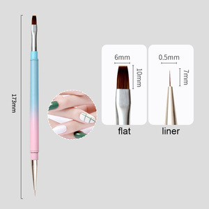Pinceau à ongles double embout avec manche métallique, détachable, 2-en-1, pour liner acrylique et gel de construction pour ongles - Product Image 6
