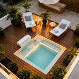 Mini Piscina Spa con Calefacción, Piscina Infantil para Jardín, de Fibra de Vidrio, Color Personalizable, Resistente a los Rayos UV, a la Corrosión y a las Grietas - Product Image 3