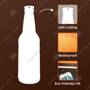 Металлическая вывеска для пивной бутылки с тиснением под заказ, винтажная Жестяная Табличка неправильной формы с УФ-печатью для настенного декора - Product Image 2