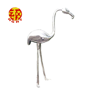 Interior plata flamenco estatua artesanía metal pájaro <span class=keywords><strong>patio</strong></span> arte Acero inoxidable pájaros esculturas - Product Image 1