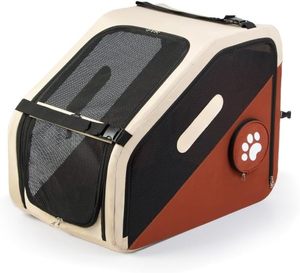 Soft <b>Dog</b> <b>Crate</b> Folding <b>Dog</b> Cage Small <b>Dog</b> <b>Car</b> Seat Booster Foldable Pet <b>Car</b> Cage <b>Dog</b> Booster Seat 4-sided Mesh Pet <b>Car</b> Cage - Product Image 4