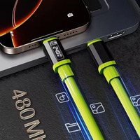 Nouveau câble de charge rapide numérique 240w avec affichage numérique, câble de charge rapide de type C pour téléphone portable, entièrement compatible, câble de charge 6a