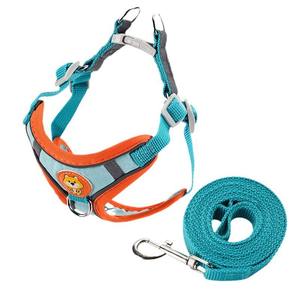 Yansıtıcı naylon evcil hayvan yeleği kolay kontrol eğitim kolu ayarlanabilir no-çekme köpek koşum küçük XL boyutları için sevimli düz kurşun yürüyüş - Product Image 6