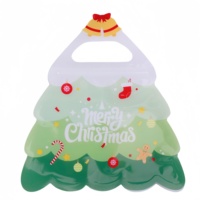 Sacs scellés trois côtés durables en forme de sapin pour Noël, pochettes en plastique pour bonbons, biscuits et petits cadeaux