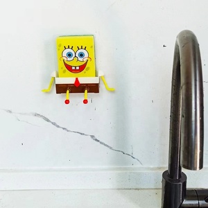 Éponge <span class=keywords><strong>bob</strong></span> dessin animé mignon vaisselle porte-éponge mural asphalte support créatif cuisine fournitures - Product Image 4