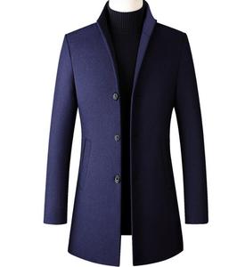 Nuovo Cappotto <span class=keywords><strong>Trench</strong></span> Business da <span class=keywords><strong>Uomo</strong></span> di Media Lunghezza in Lana Spessa Ecosostenibile di Poliestere con Cappuccio Autunnale e <span class=keywords><strong>Invernale</strong></span> - Product Image 6