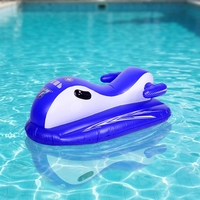 Bateau gonflable bleu en PVC avec pistolet à eau, flotteur de piscine pour la plage et les loisirs aquatiques