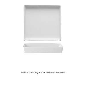 Plato Cuadrado Bonna 9 × 9 cm Porcelana Blanca M1934 - Product Image 3