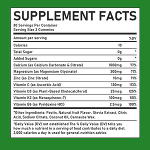 Gummies de calcium, magnésium et zinc en gros pour usines – Vitamines C, D3, K2, B6 – Améliore l'absorption du calcium, soutient l'énergie, renforce l'immunité - Product Image 3