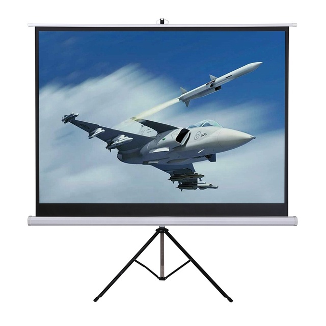60-150 Inch Tripod Projector Screen with Stand 3D 4K 8K HD Indoor Outdoor Portable Projection Screen with Carry Bag