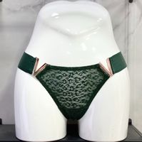 Sous-vêtements pour femmes de haute qualité, dentelle brodée, boucle en V, taille basse, couleur unie, string triangle