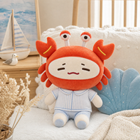 Peluche Costume de Crabe Orange Adorable, Poupée Douce et Moelleuse en Pyjama Marin avec Visage Endormi, Fabricant OEM ODM Personnalisé de Cadeaux