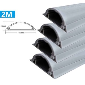 ท่อร้อยสายไฟพีวีซีขนาด 8 เมตร พร้อมเทปกาวสองหน้า และฝาครอบสีเทาขนาด 48x14 มม. - 4 ชิ้น แบบมีร่องพลาสติกแข็งขนาด 2 เมตร - Product Image 2