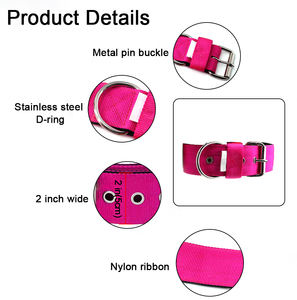 <span class=keywords><strong>Collar</strong></span> de perro acolchado de neopreno de <span class=keywords><strong>2</strong></span> pulgadas de Color sólido, hebillas de alfiler, dos collares de perro tácticos resistentes de diseñador de nailon de entrenamiento duradero - Product Image 4