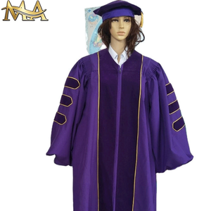 Robe académique Tam pour le diplôme <span class=keywords><strong>de</strong></span> <span class=keywords><strong>doctorat</strong></span> Robe <span class=keywords><strong>de</strong></span> remise <span class=keywords><strong>de</strong></span> diplôme violette - Product Image 1