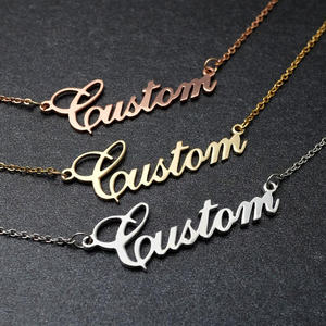 Personalised Collier Stainless Steel Jewelry Gold Custom <b>Name</b> <b>Plates</b> Kolye Pendant <b>Name</b> DIY Necklace - Product Image 5