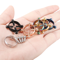 1 Paar Runde Verstellbare Nippelschilde Schraubbare Nicht-Piercing Edelstahl-Nippelringe Fake-Piercing