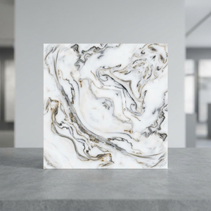 Azulejos de Porcelana Vistaar Gold Terrazzo Book Match de 24x24 Pulgadas, Piso Cerámico Pulido - Product Image 5