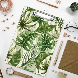 Porte-documents en plastique à profil bas avec motif feuilles de palmier tropicales, format A4/Letter (8,6x12,6 pouces), impression numérique personnalisée avec logo couleur - Product Image 6