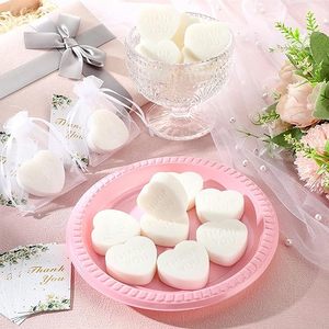 Jabones perfumados en forma de corazón al por mayor para invitados, jabones de agradecimiento con bolsa con cordón, regalo personalizado de fábrica para bodas y despedidas de soltera - Product Image 5