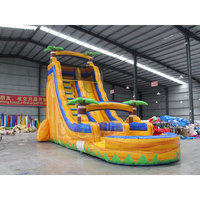 Toboggan aquatique gonflable commercial avec piscine pour enfants, équipement de parc aquatique extérieur, aire de jeux, équipement d'amusement