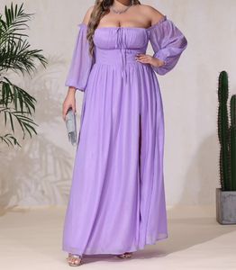 SS 2025 Robe corset à épaules dénudées en mousseline douce de <span class=keywords><strong>grande</strong></span> <span class=keywords><strong>taille</strong></span> avec dentelle séduisante et robe trapèze à manches bouffantes | Garden Party Elegance - Product Image 4