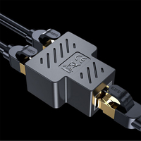 Adaptador de Red LAN Veggieg, Conector de Cable RJ45, Extensor 8P8C, Divisor de Red Hembra 1 a 2, Acoplador RJ45