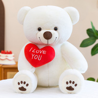 Ours en peluche romantique Saint-Valentin, adorable motif cœur, jouet en peluche pour cadeau de festival, vente en gros pour magasins de détail