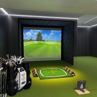 Enceinte de simulateur de golf de type projection avec résolution 1280x720 et tapis de frappe