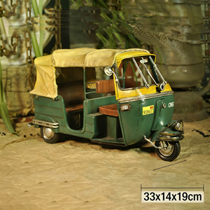 1948 קלאסי בעבודת יד <span class=keywords><strong>3</strong></span> גלגלים Bajaj טריקי תלת אופן pedicab מודל 1:8 סולם - Product Image 2