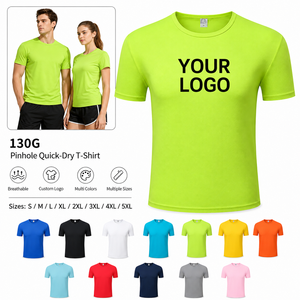 T-Shirt a Collo Tondo 130gsm ad Asciugatura Rapida, Logo Personalizzato, Uniforme Estiva, Abbigliamento Sportivo Promozionale OEM all'Ingrosso - Product Image 1