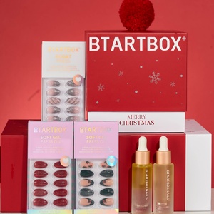 BTARTBOX - Juego de Uñas Postizas de Lujo con Purpurina, Alta Calidad, Hechas a Mano, Gel Suave, Efecto Ojo de Gato, Navidad, Uñas a Presión - Product Image 1